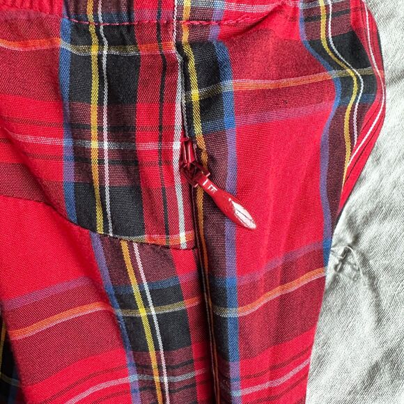 J.Crew Red Plaid Sleeveless Midi Dress – Size 8P - Picture 7 of 7